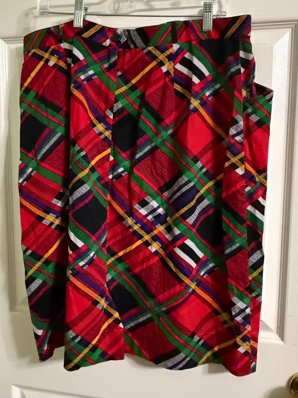 Trashy Diva Red Plaid A-Line Skirt with Green and Black Accents - Picture 2 of 3